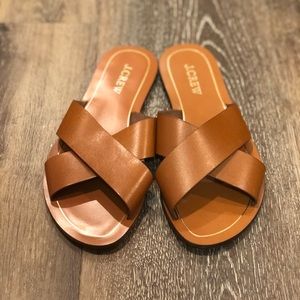 J CREW Leather Vachetta Criss Cross Sandals